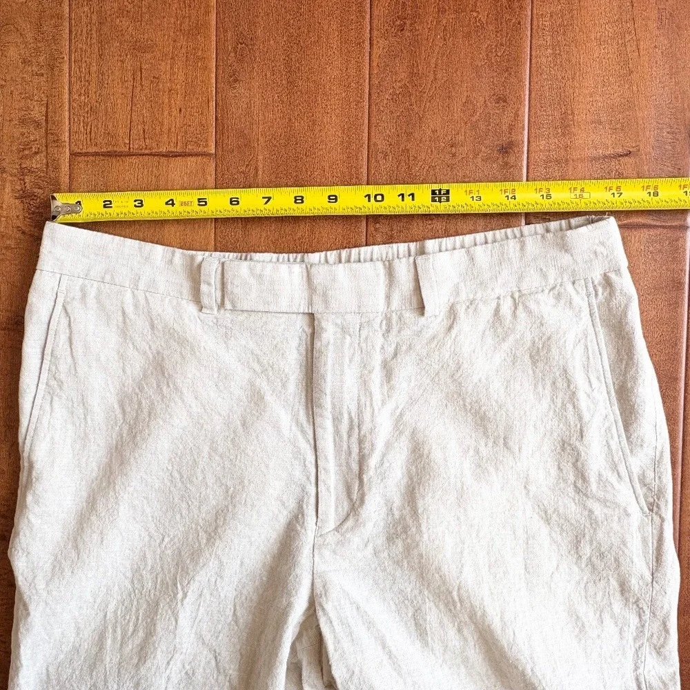 Kenneth Cole Reaction Linen Blend Trousers, Mens 35W Beige‎